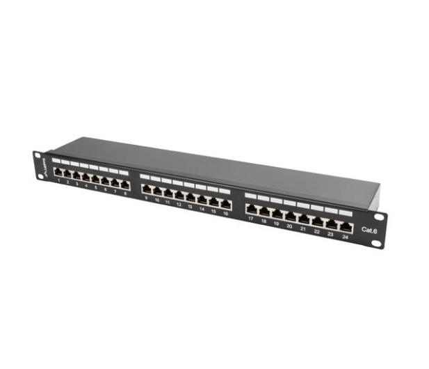 LANBERG Patch Panel 24 Port 1U Kat.6 czarny ekranowany PPS6-1024-B - 457381 - zdjęcie 4